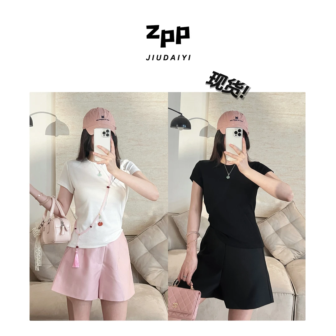 玖黛衣现货【露背T】新款夏季纯色后背小设计百搭短袖TXP41269