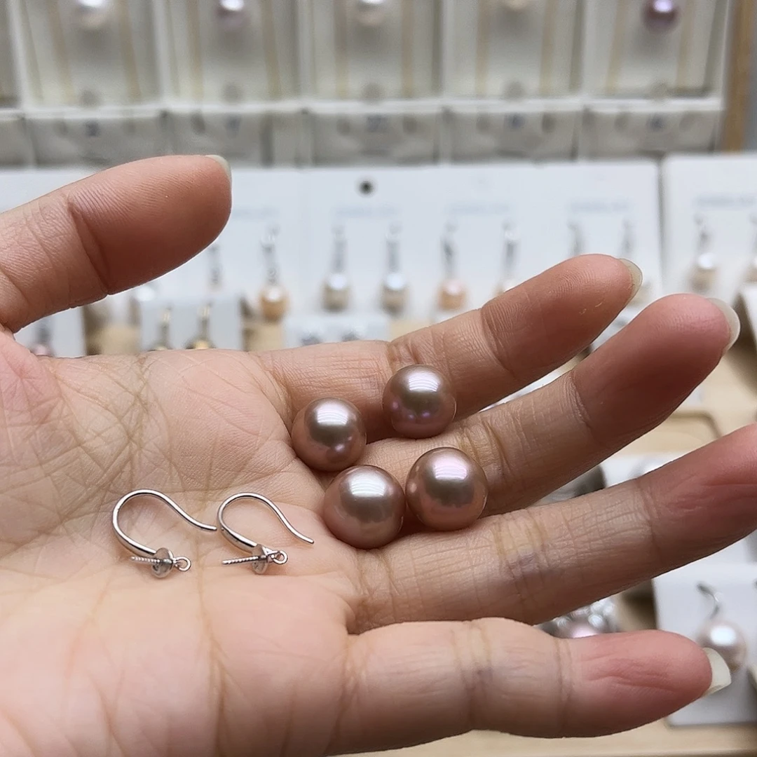 小***z银S925镶嵌耳饰淡水珍珠11左右微瑕