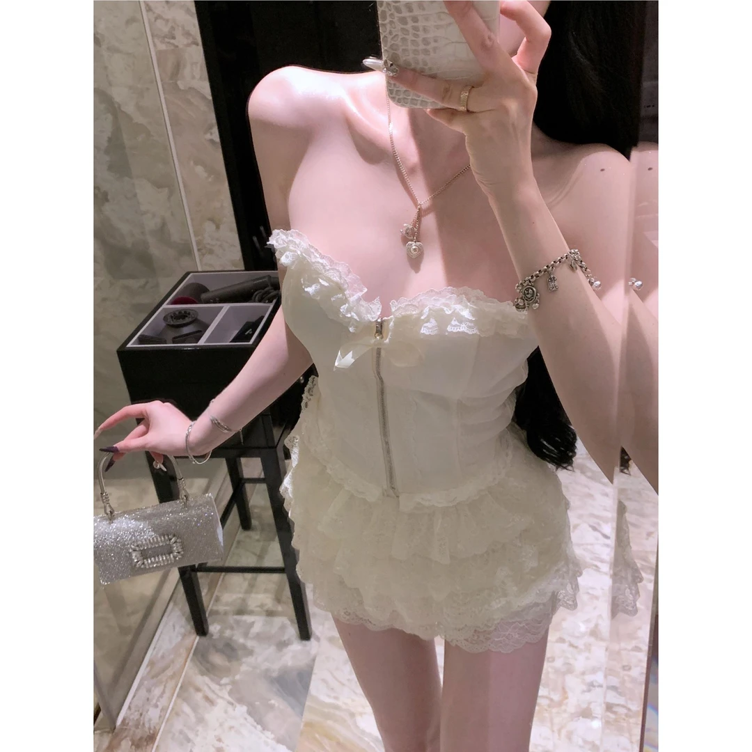 2026春季新款甜美气质辣妹法式上衣配显瘦短裙套装