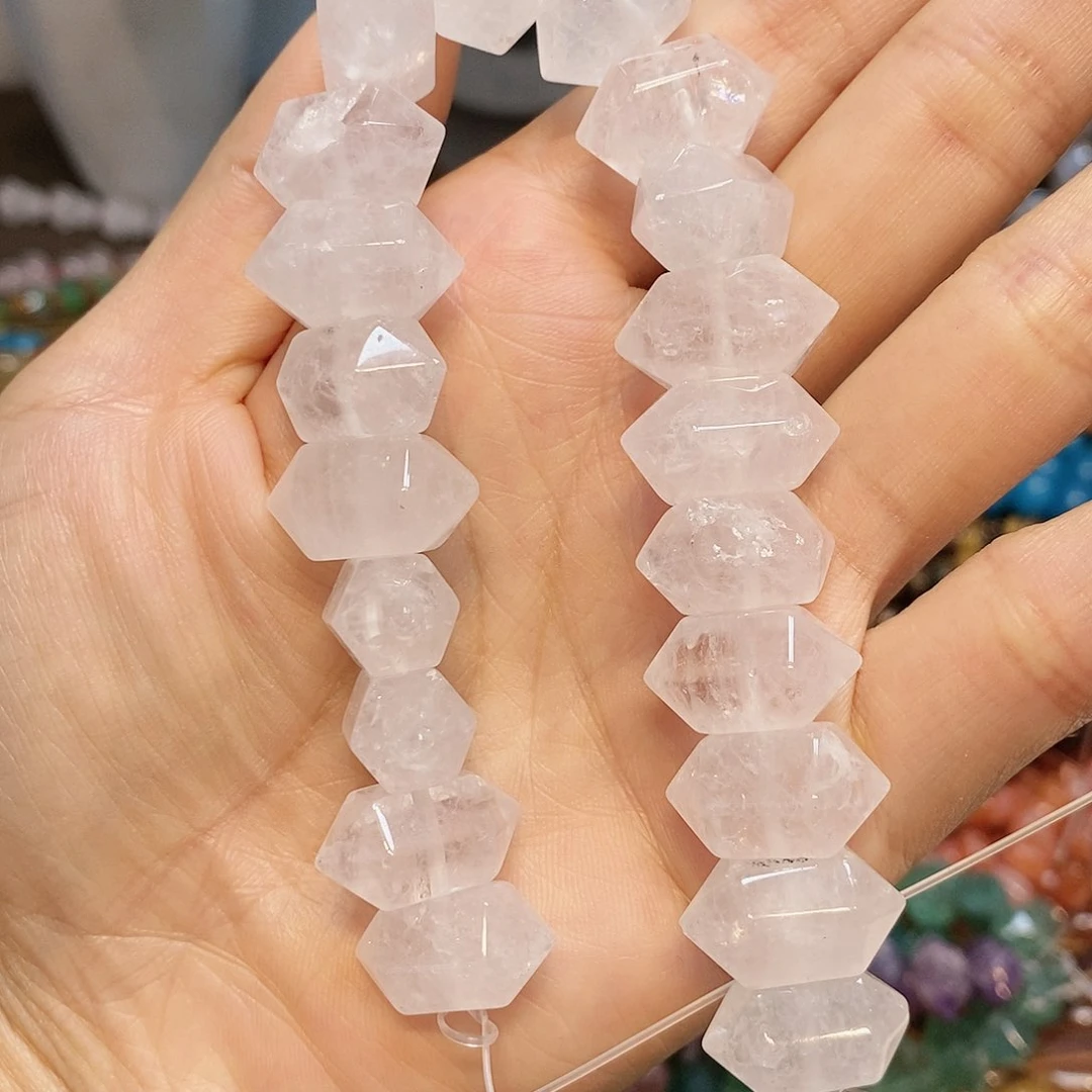 玛瑙/玉髓散珠天然白水晶双尖