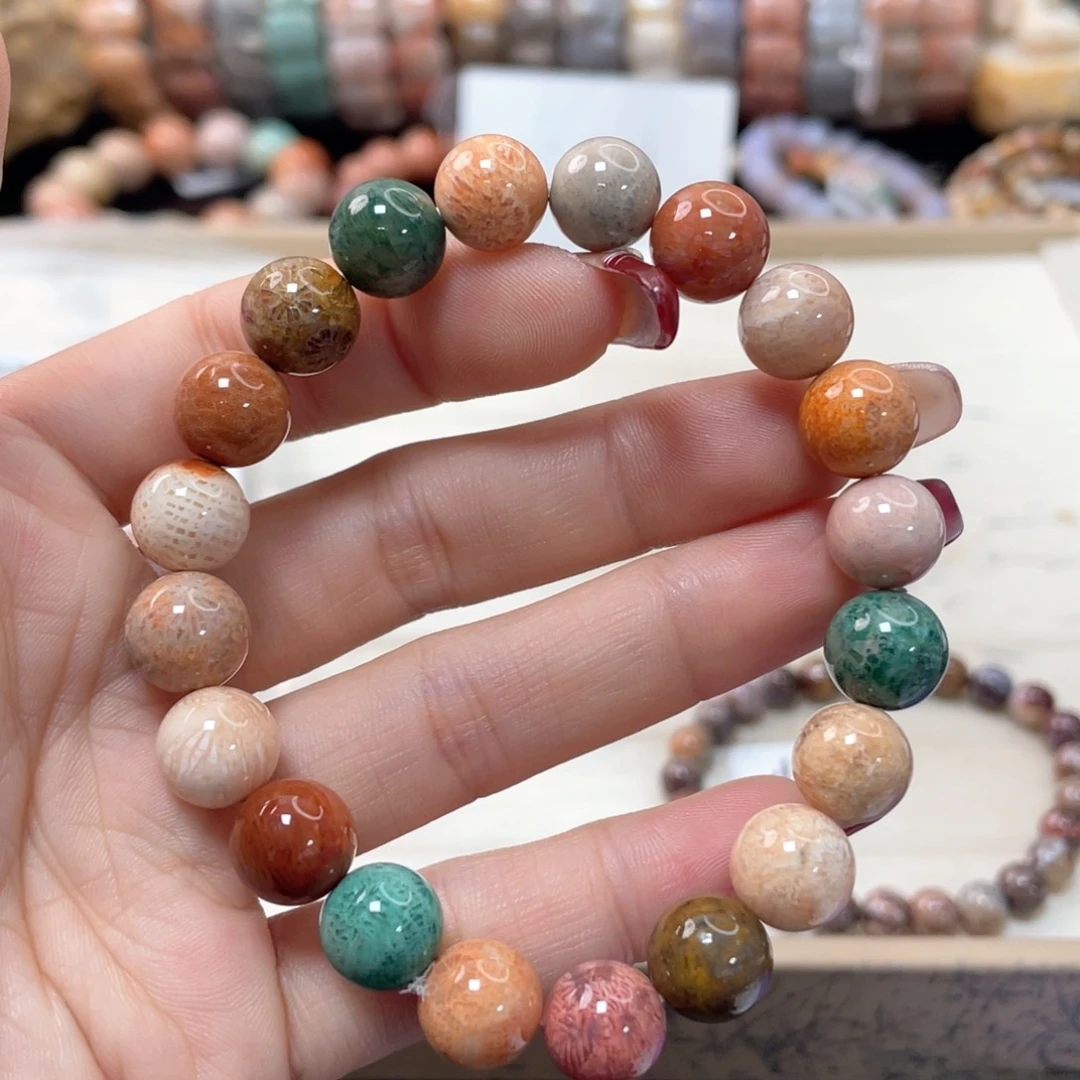 硅化珊瑚（珊瑚玉）手链未镶嵌✨406