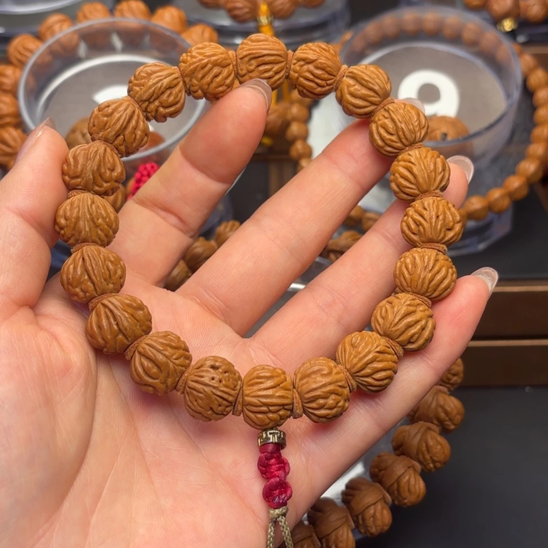 桃核吊坠野生红莲14尺寸