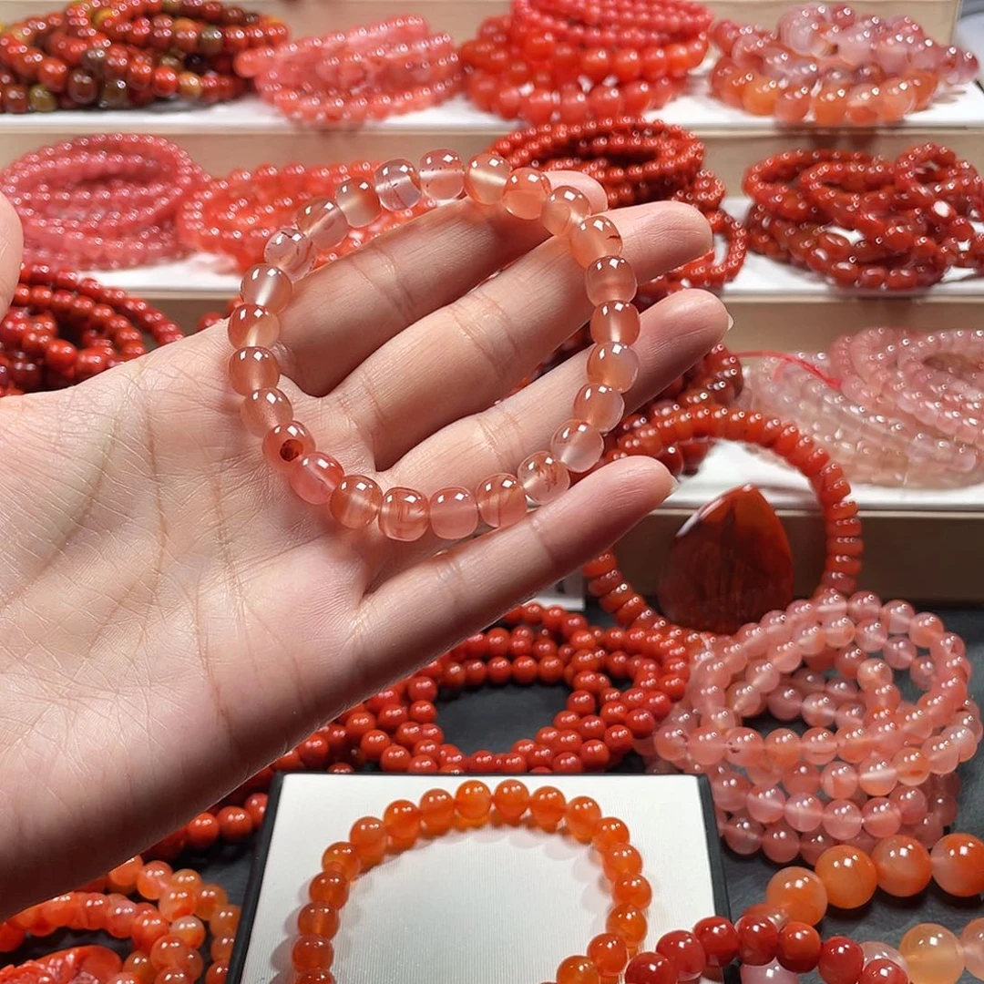 南红玛瑙未镶嵌手链
