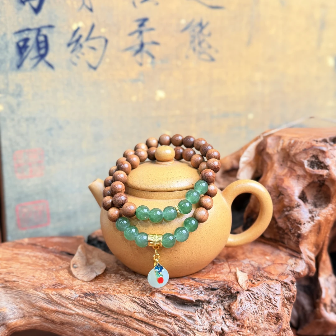 DA 1136-0.6金丝楠木带绿琉璃平安扣金丝楠木（无礼盒）