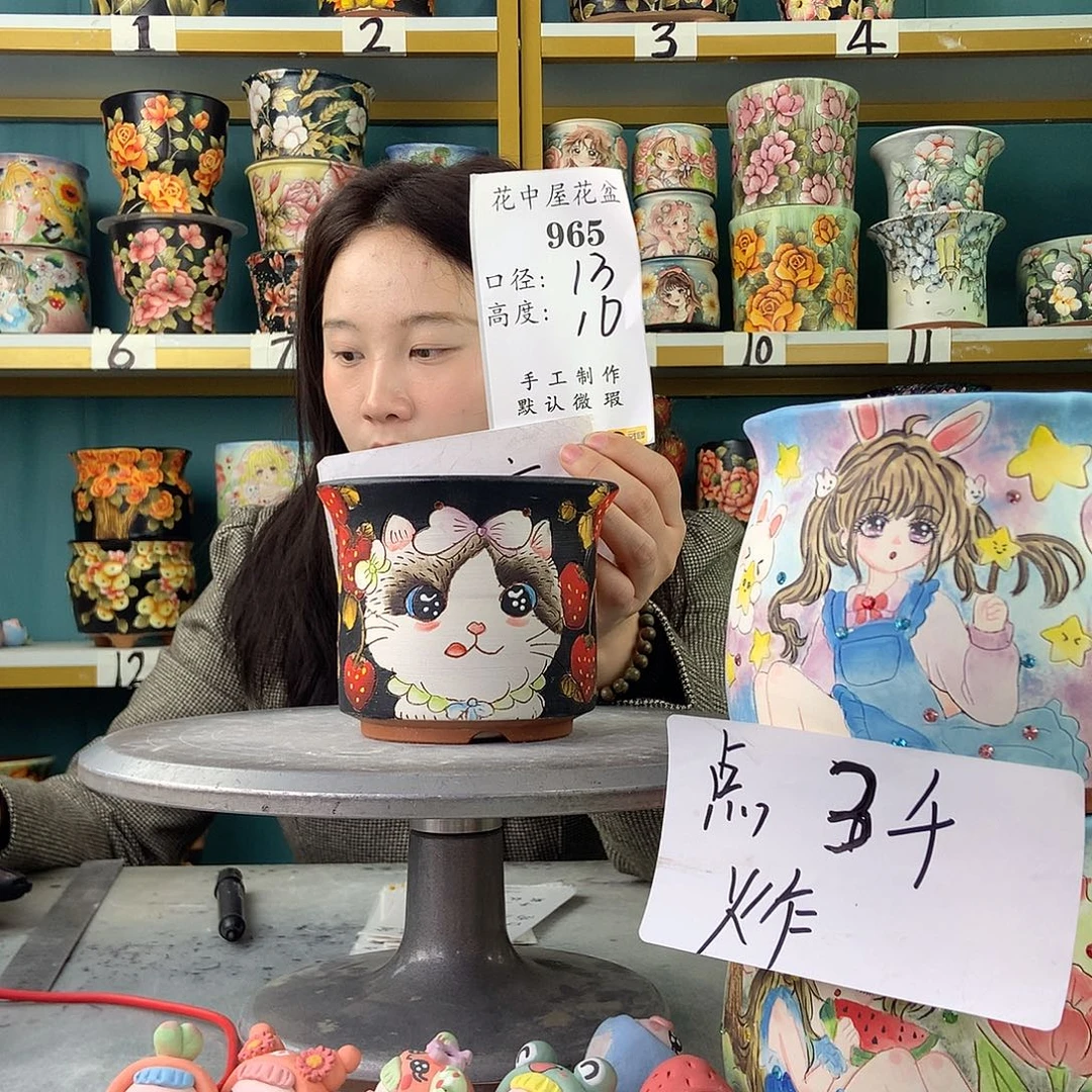 陶景德镇手工花盆965