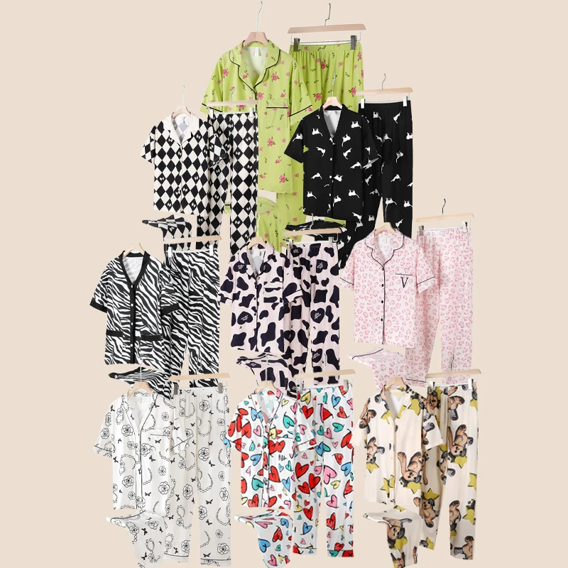 【清仓不补库存】三件套合集短袖长裤睡衣女夏季薄款可外出家居服