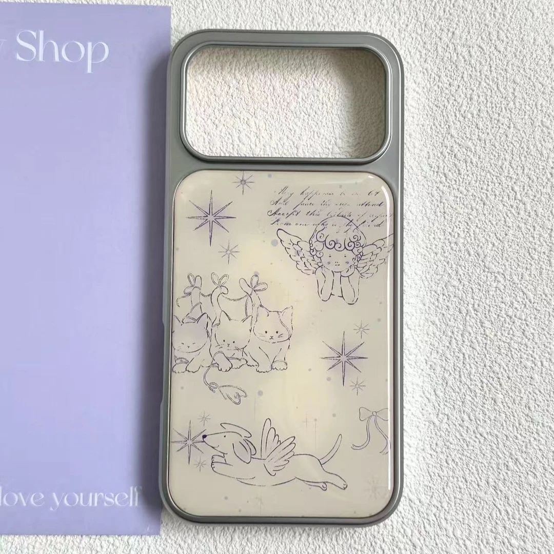 【奶油专属】电镀银滴胶咪咪亲亲ins适用苹果17pro女iphone15手机壳