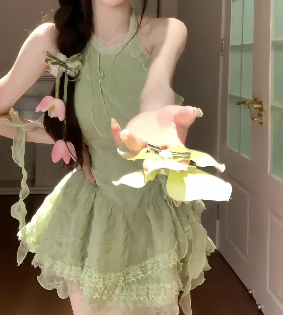绿野仙踪 夏季公主风法式洋气情人节约会甜美可爱小众设计连衣裙
