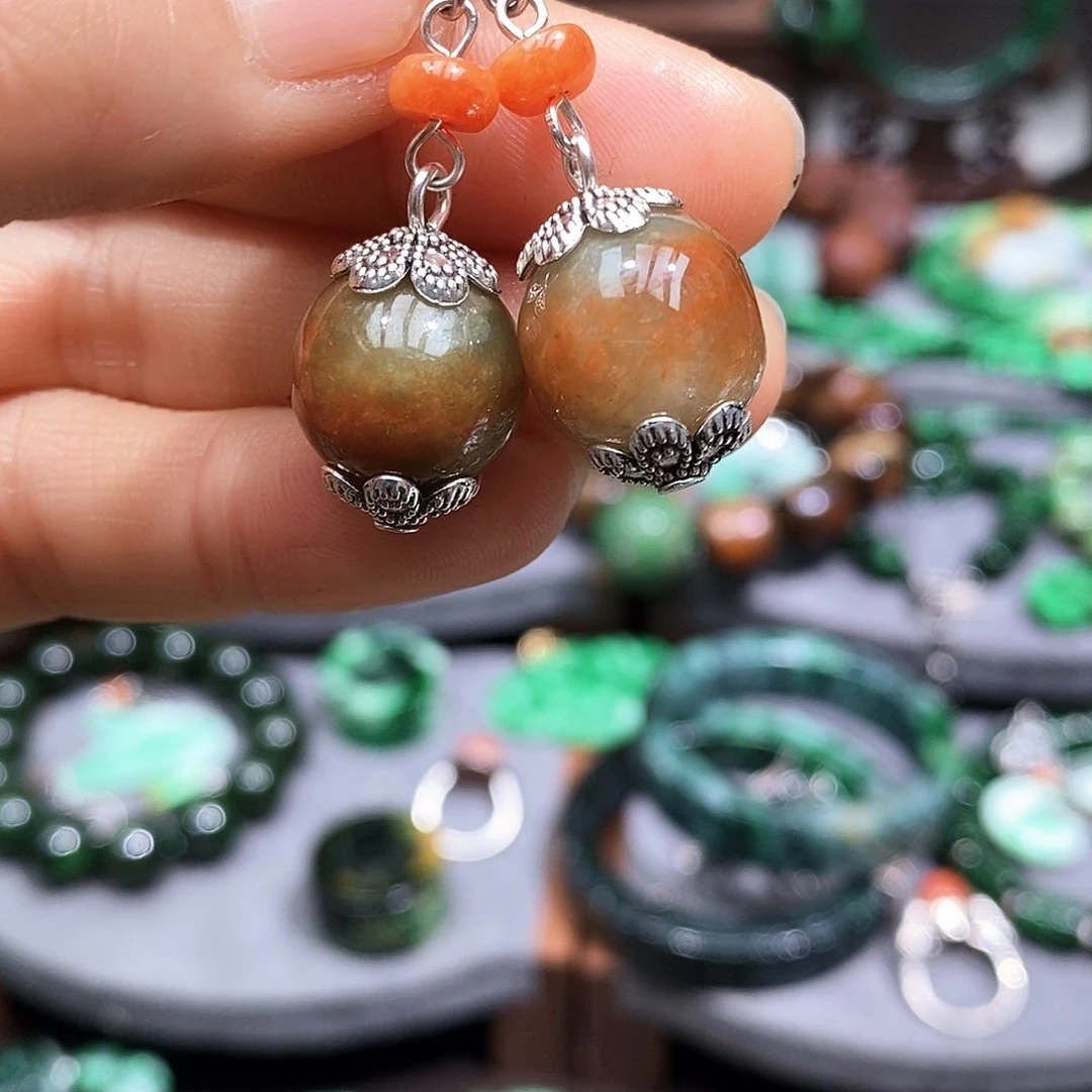 银S925镶嵌手镯翡翠漂亮美眉