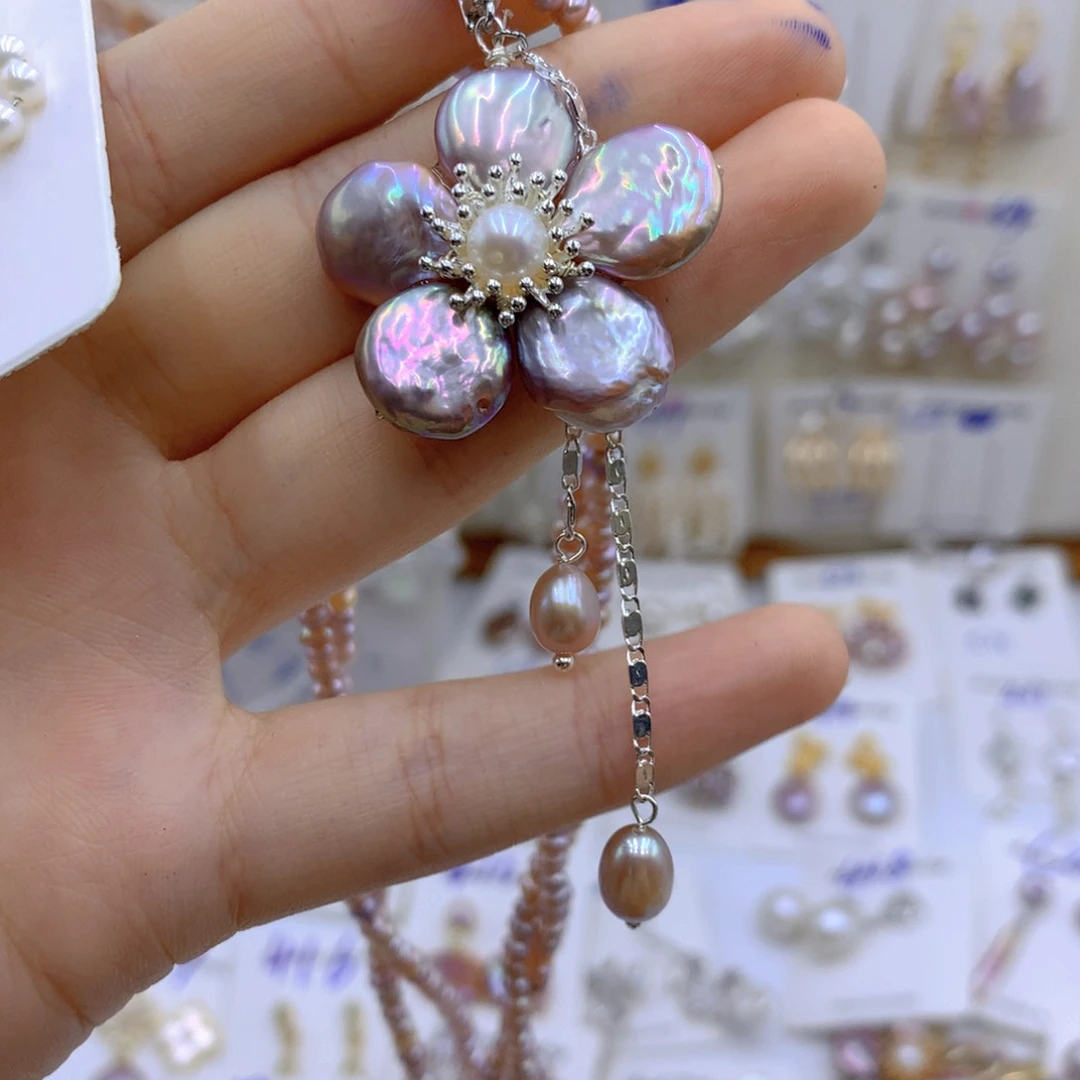 淡水珍珠颈饰银S925镶嵌