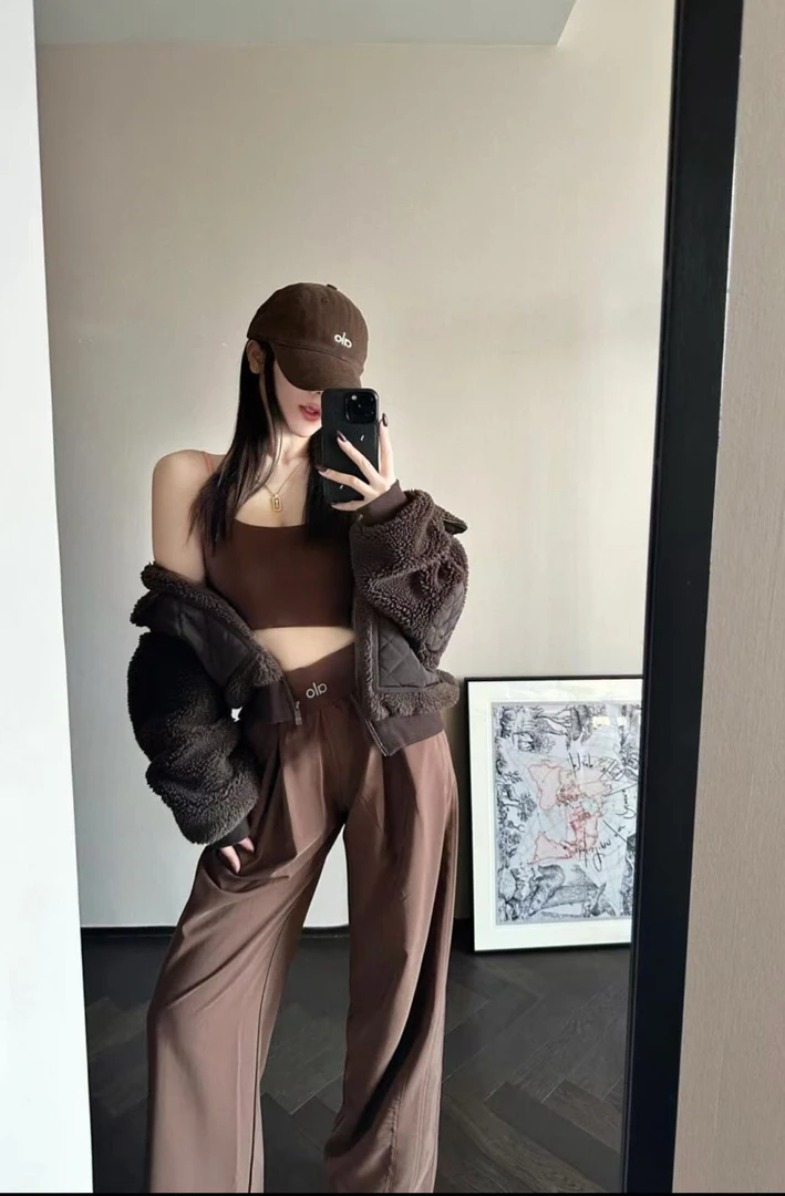 ALO-宽松直筒遮肉垂感休闲长裤