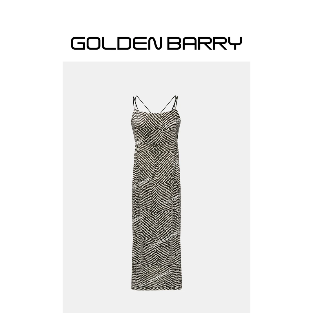 GOLDENBARRY【夏日冰点】303052几何印花绑带连衣裙