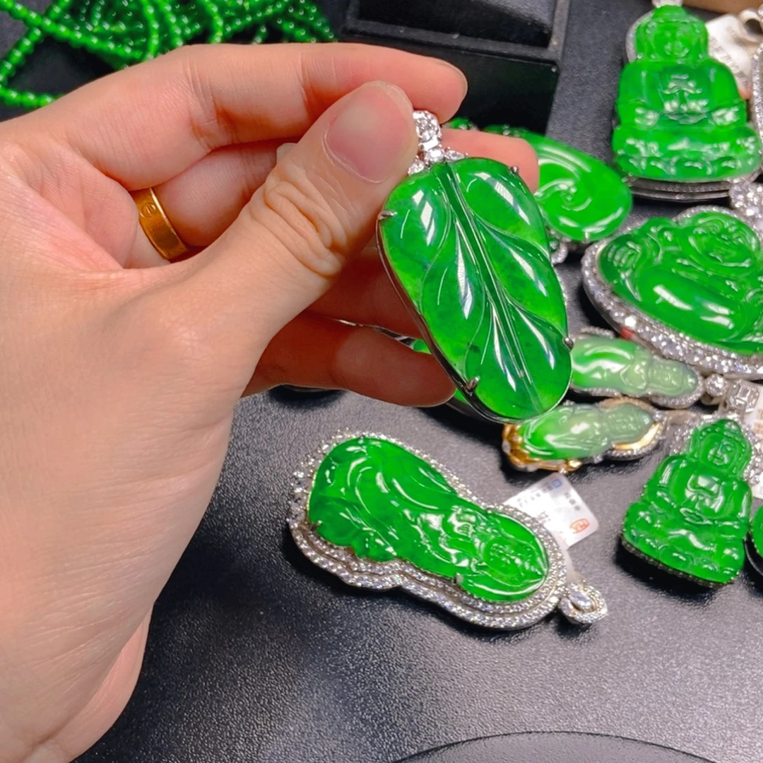 翡翠银S925镶嵌吊坠(不含链)