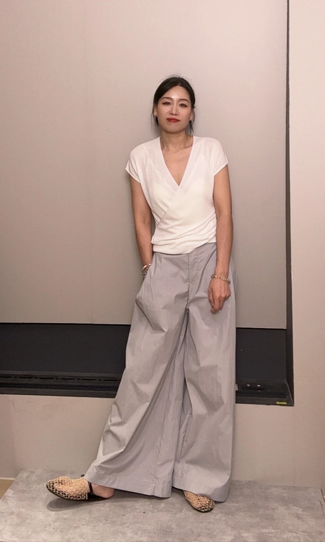 杂志风褶皱夏季小众高腰裤子显瘦气质宽松时尚休闲