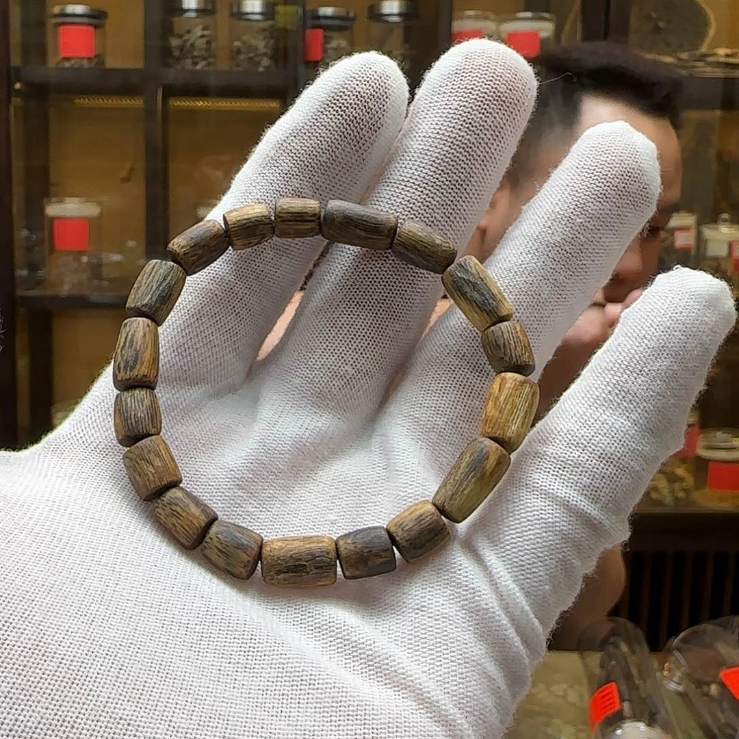 沉香手串国香棋楠老白丝软随形单圈5.1g