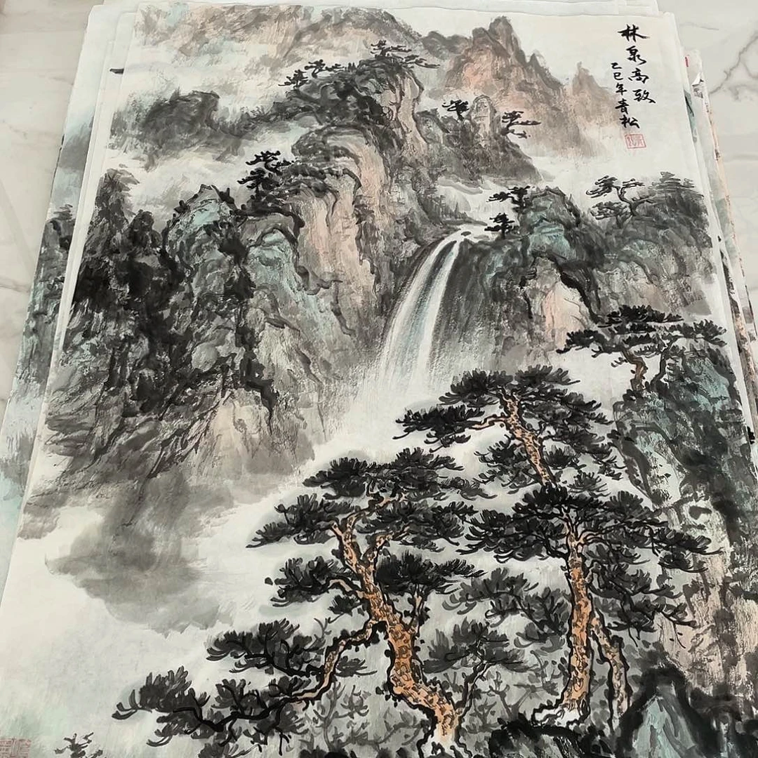 国画青松国画作品欣赏