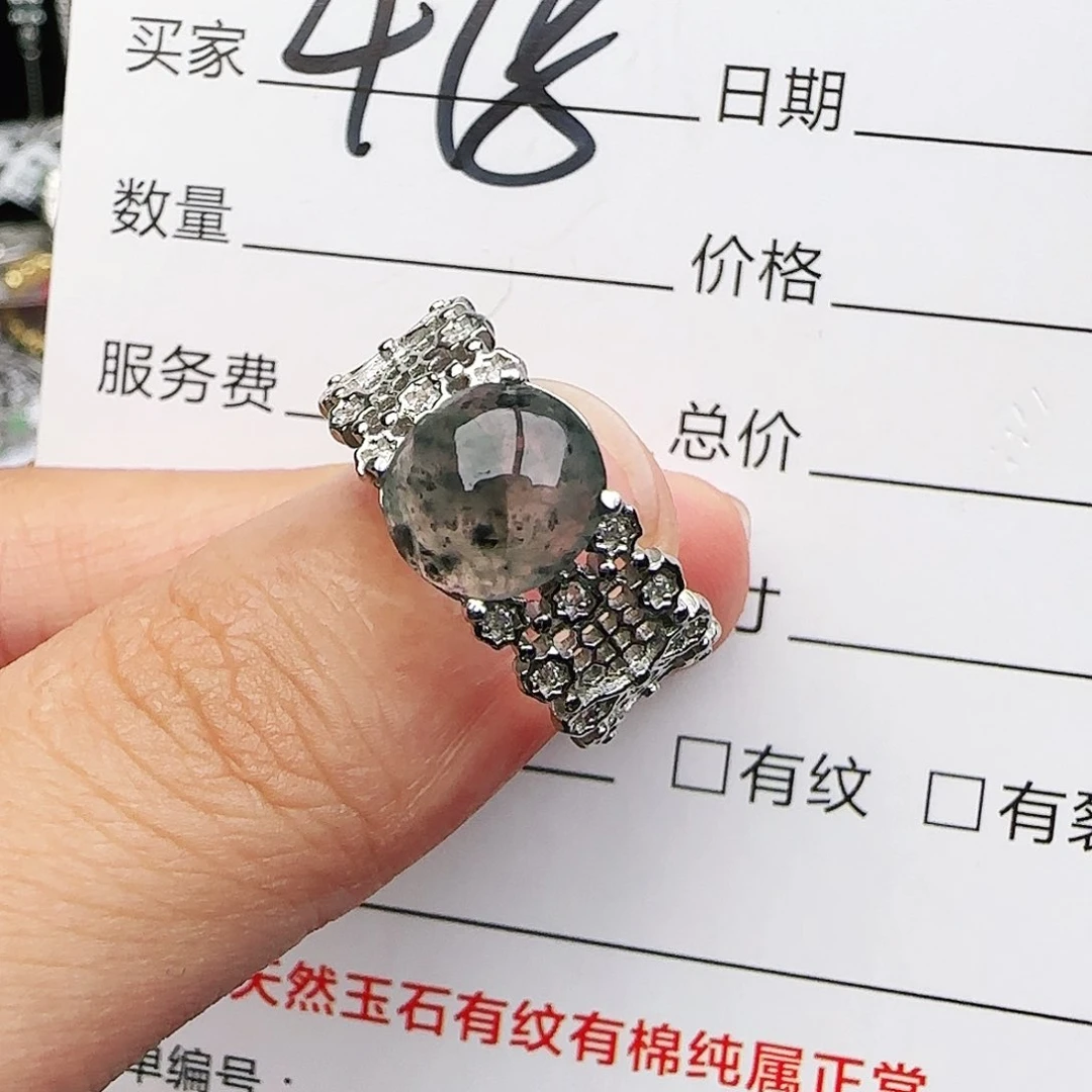 银S925镶嵌戒指翡翠戒指