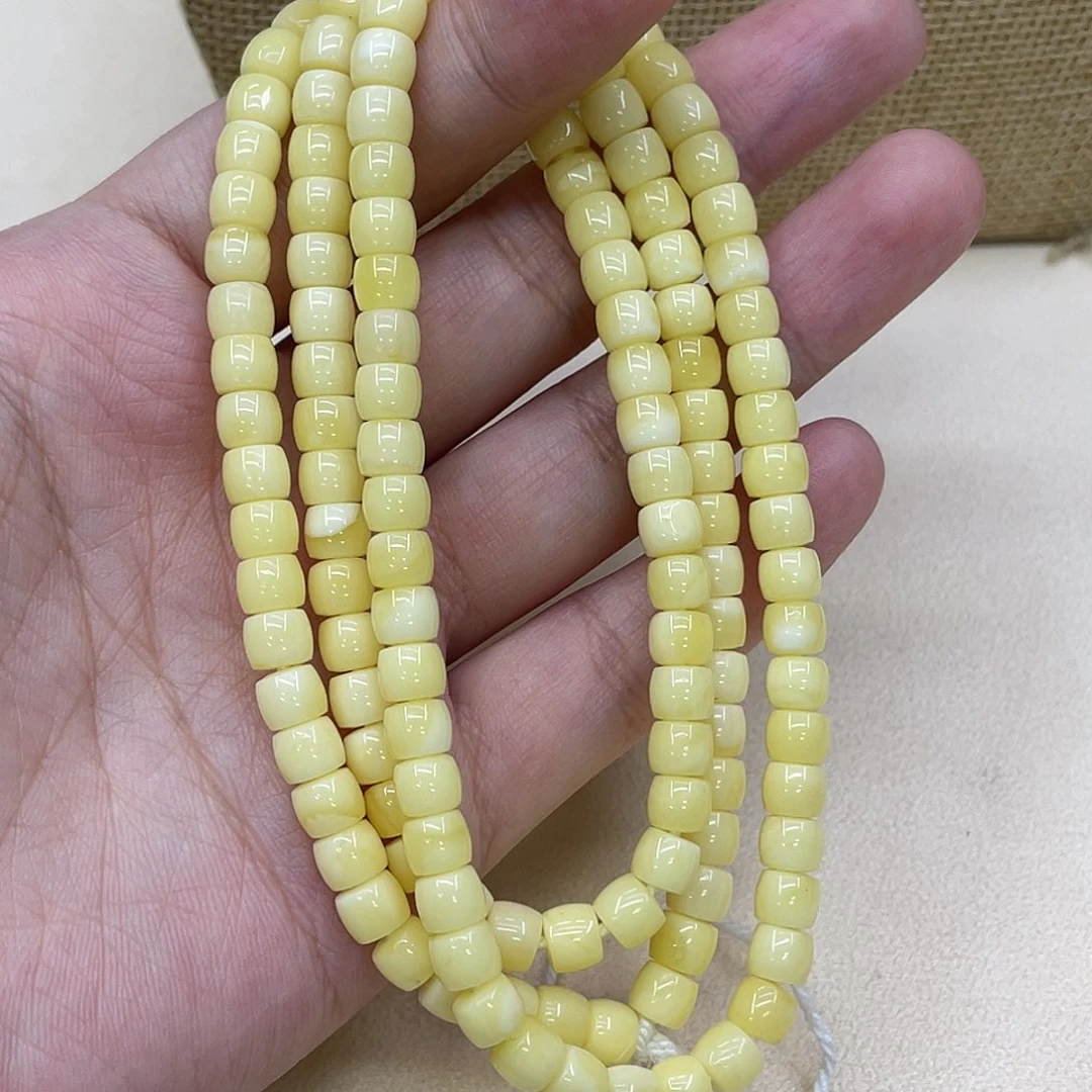 琥珀未镶嵌颈饰奶白蜡精工直切链子15g