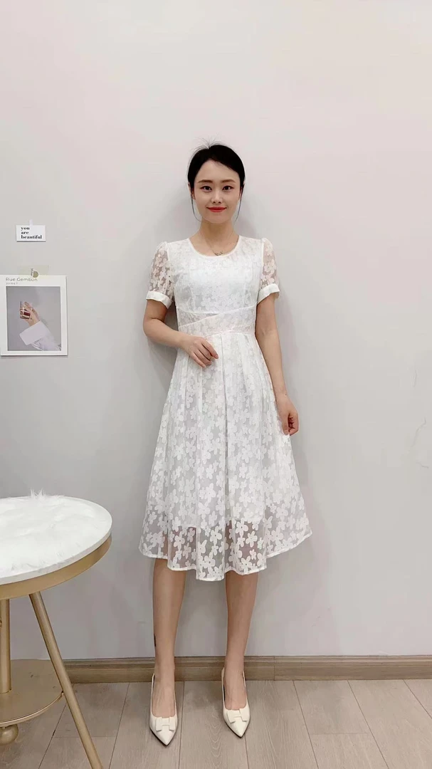 【QX389】白色连衣裙女2025夏季轻奢高级感超好看高端品牌小个子