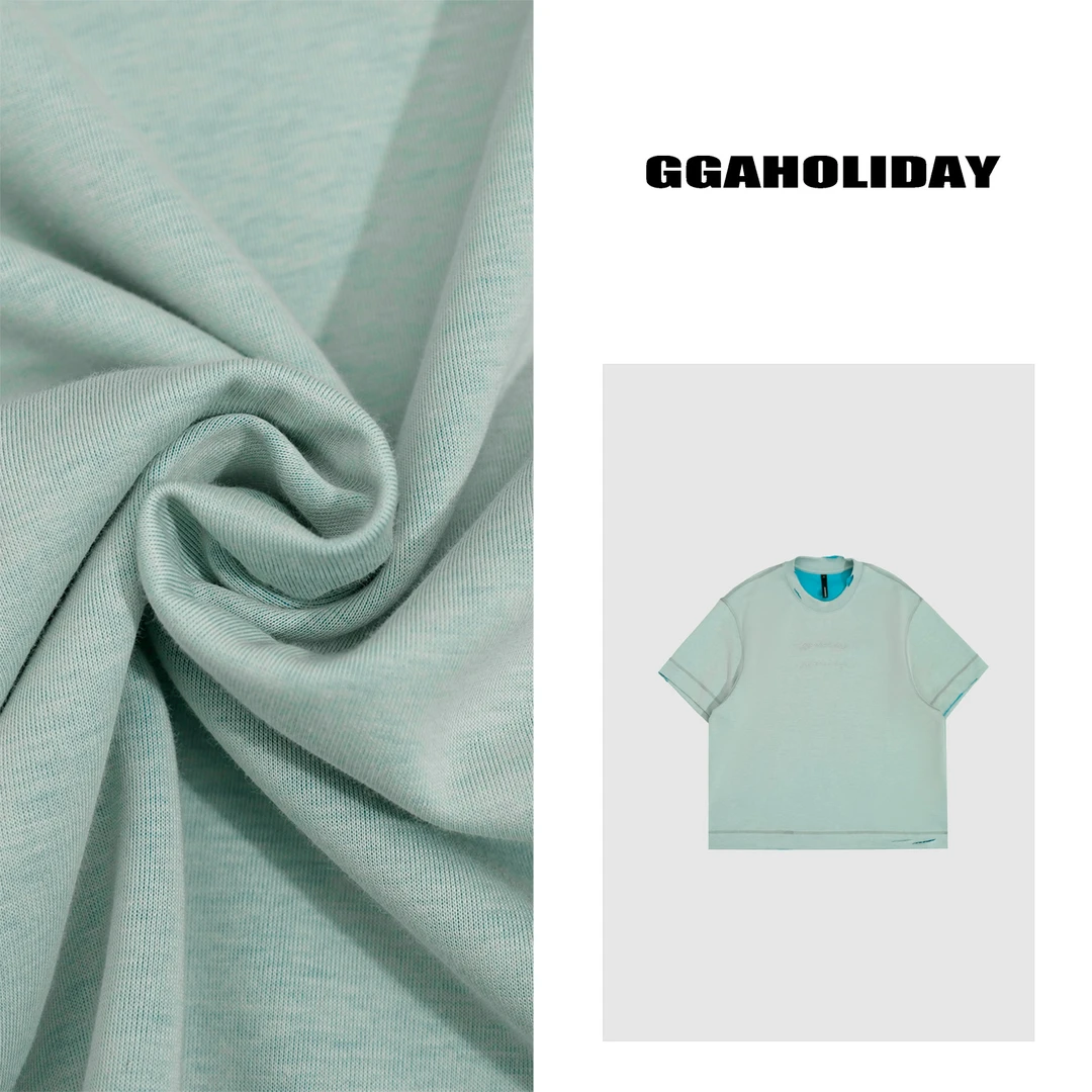 GGAHOLIDAY新款时尚宽松休闲圆领美式情侣夏季T恤上衣-152133