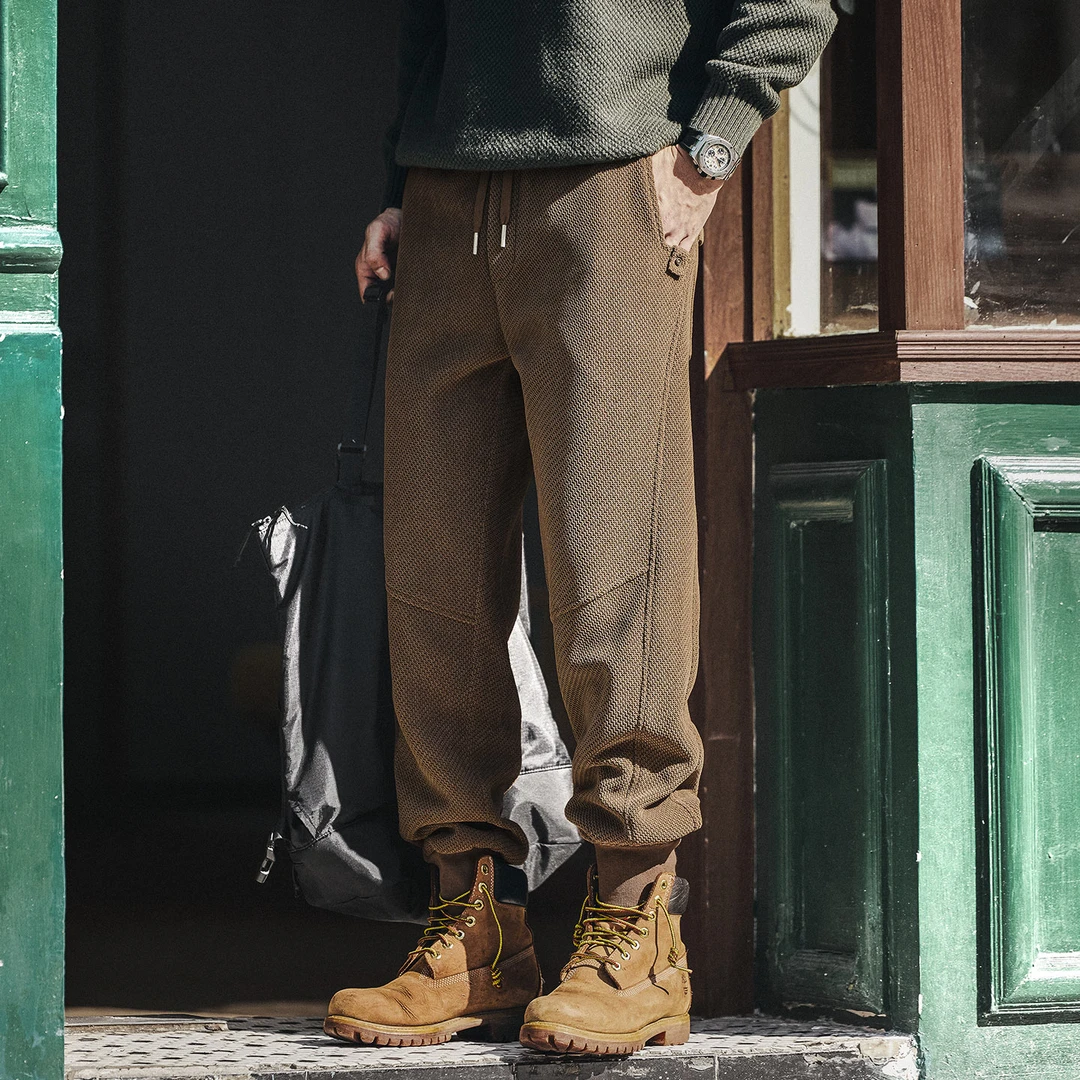 格蓝鹿美式复古重磅灯芯绒束脚工装裤男2025秋冬新款雪尼尔休闲裤