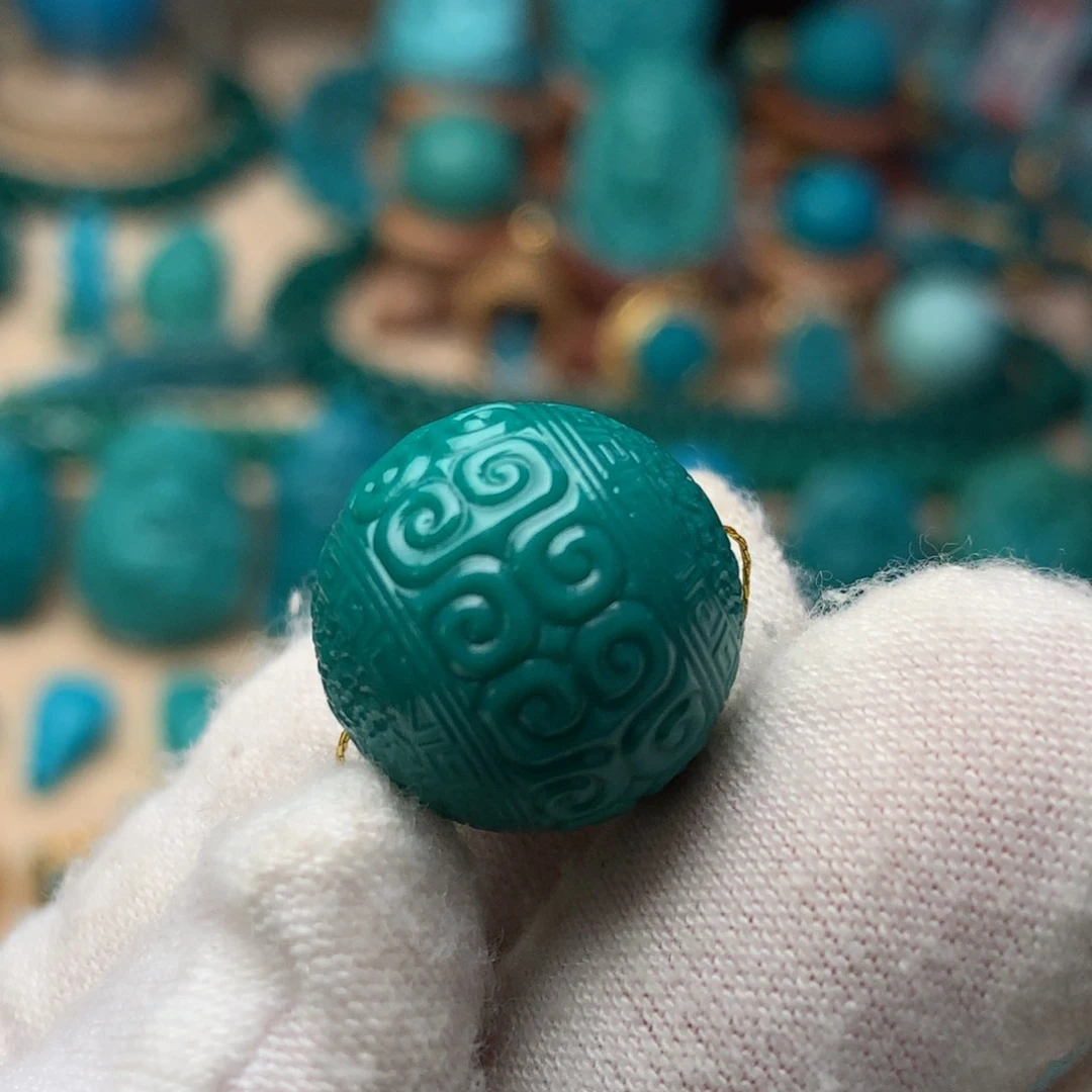 未镶嵌绿松石珠宝奇石17mm