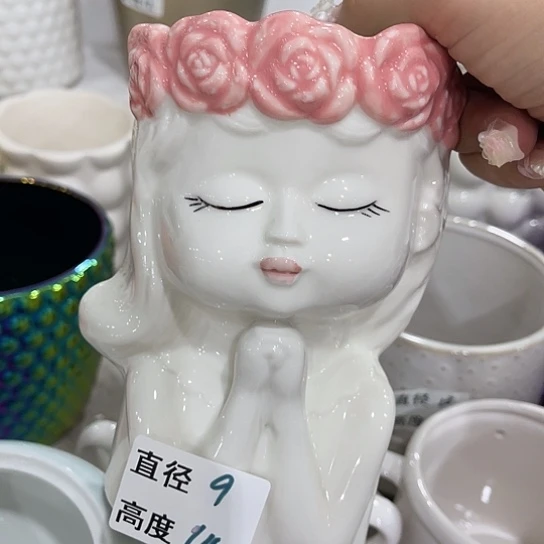 多肉绿植陶瓷花盆9.9包邮，有孔