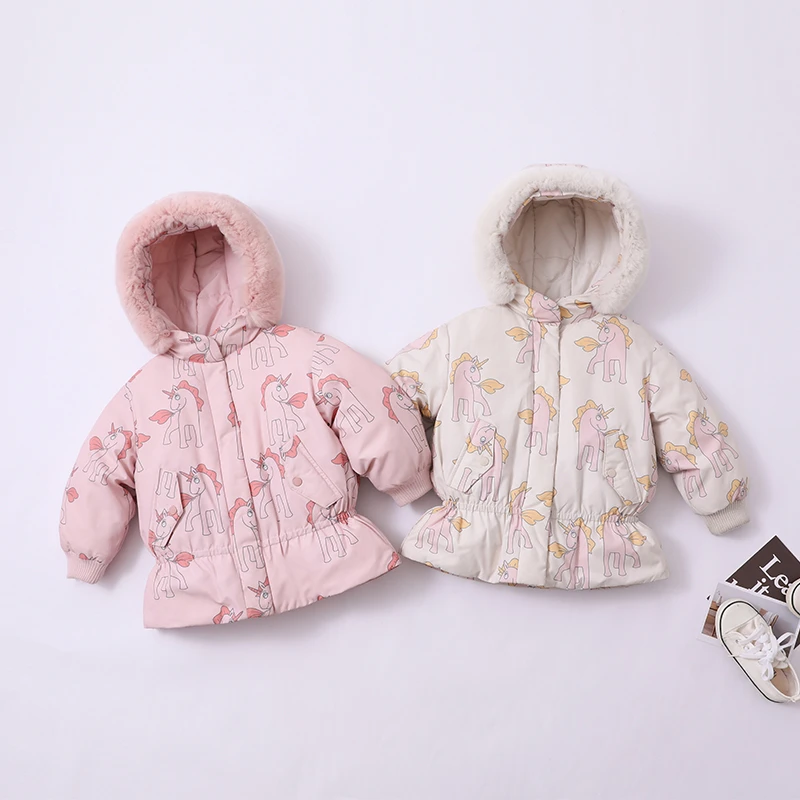 宝宝羽绒服女童中长款中小童冬季1-3-6-8岁儿童装90绒外套