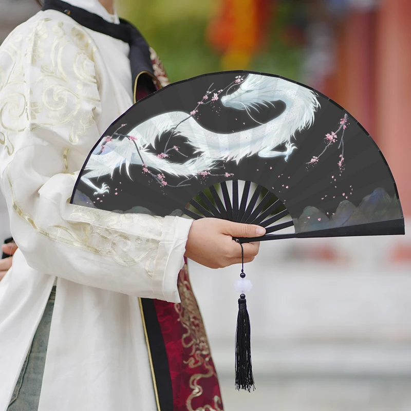 扇子古风折扇绢布中国风水墨扇汉服古装男塑料扇夏季随身折叠扇女