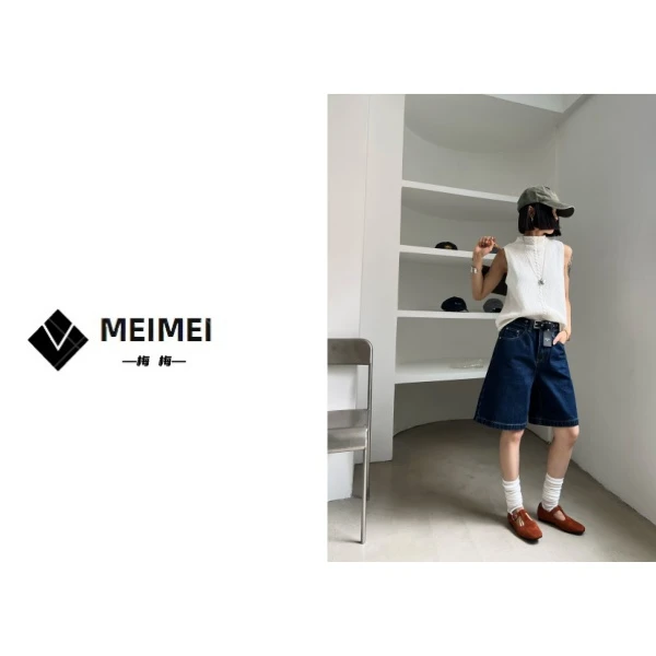 XMM《原浆牛仔五分裤》春季时尚百搭洋气休闲小众牛仔五分裤-T66172