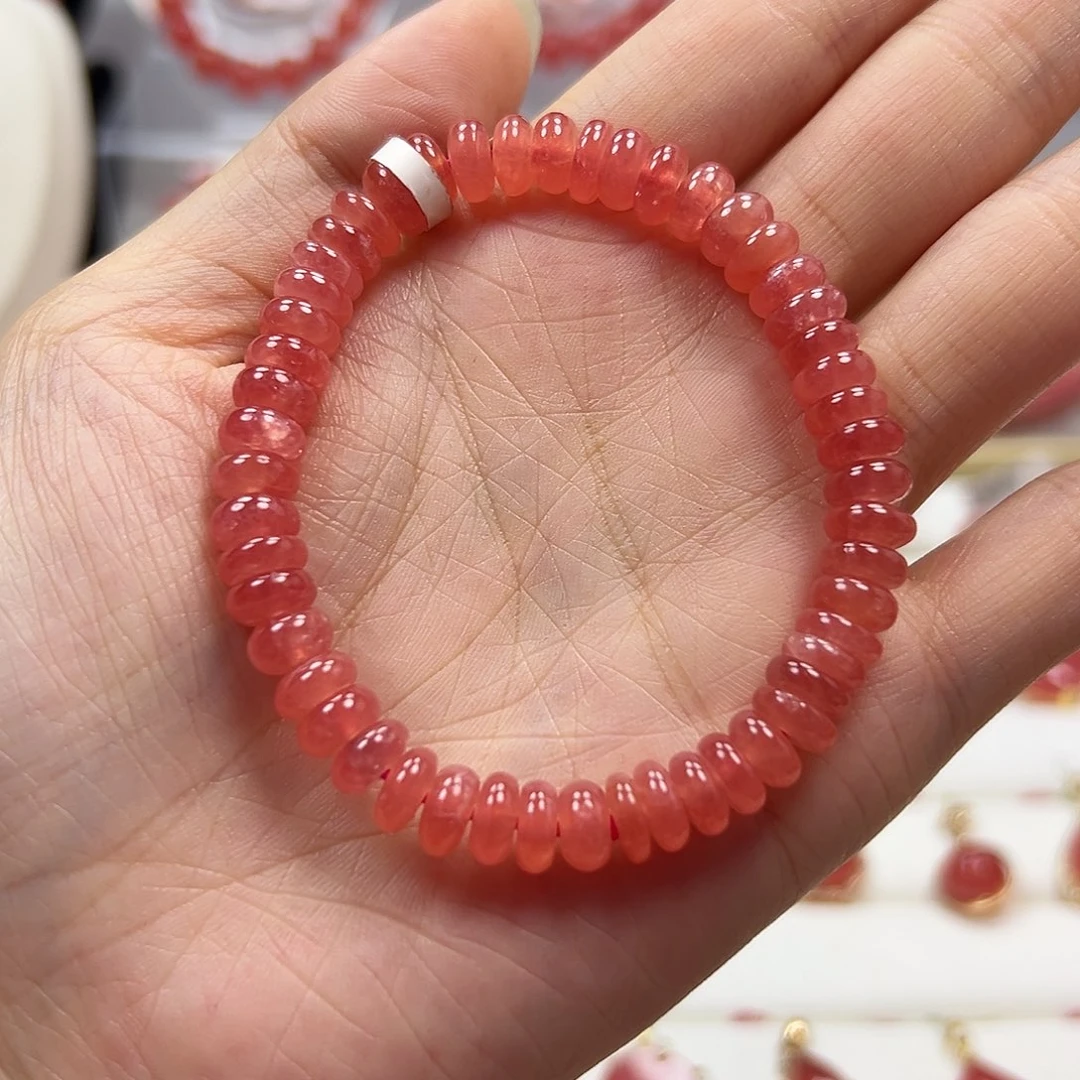 菱锰矿（红纹石）未镶嵌手串