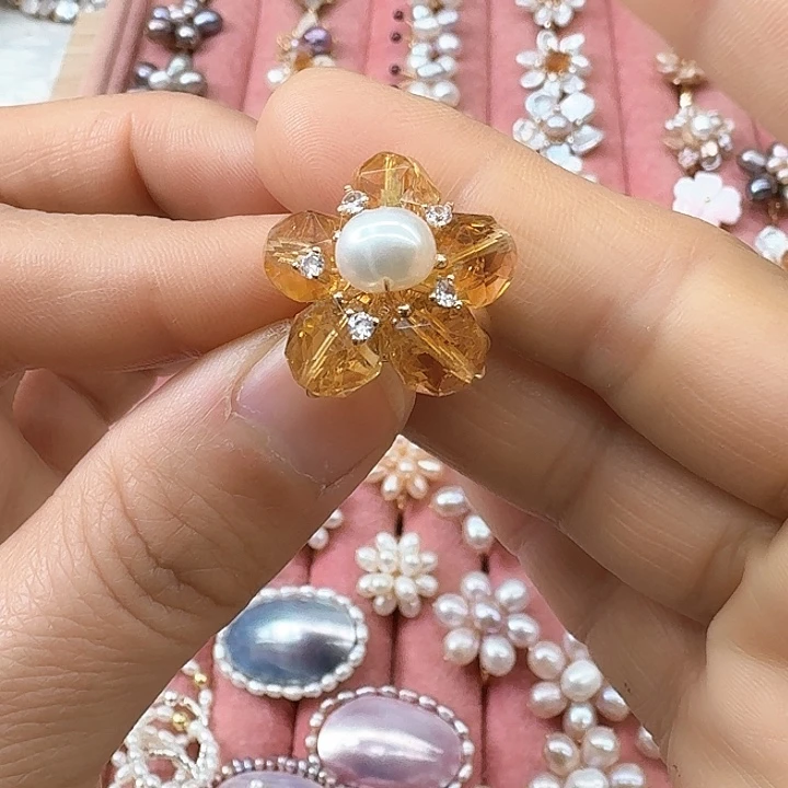 淡水珍珠发饰银S925镶嵌