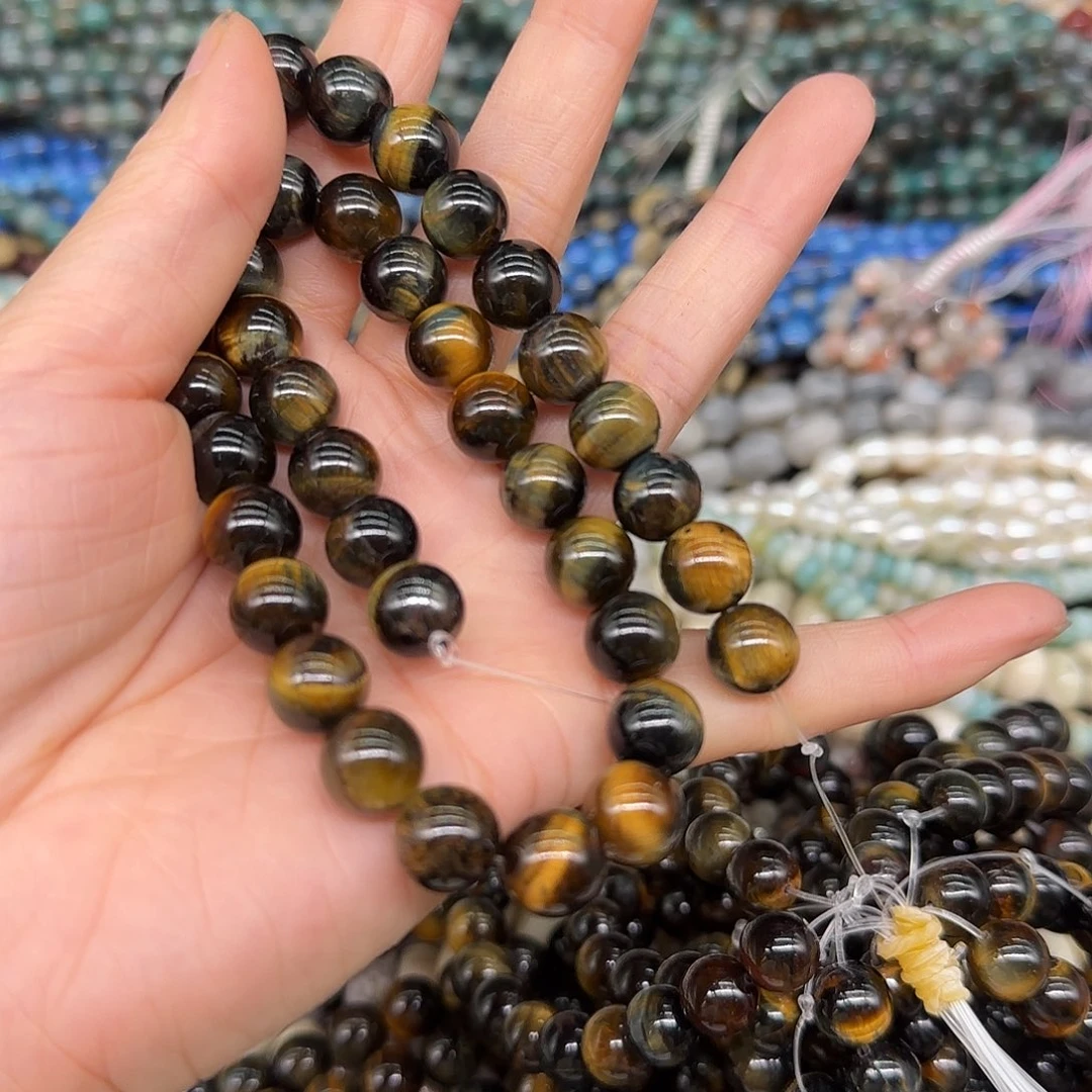 玛瑙/玉髓合金珠宝半成品梦幻虎眼10mm一条