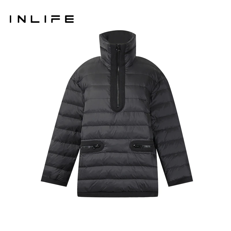 inlife立领短款羽绒服女冬季小个子防风加厚保暖外套M21D1Y7359