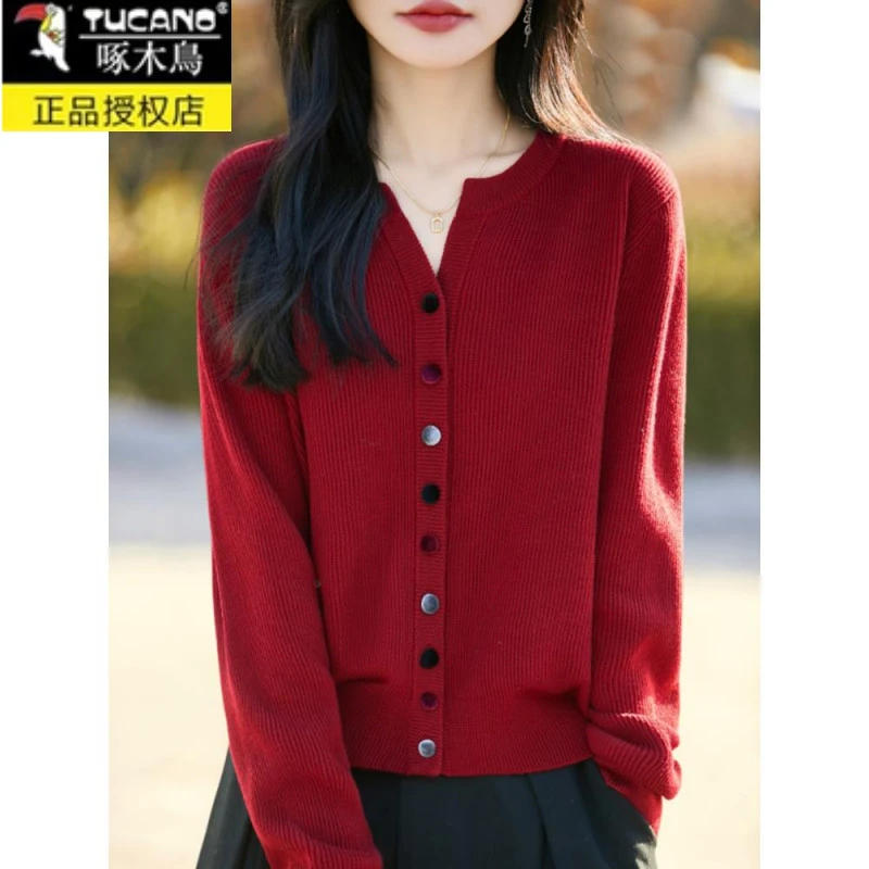 啄木鸟胖mm春秋大码外搭针织开衫女2025新款高级感爆款洋短款气毛