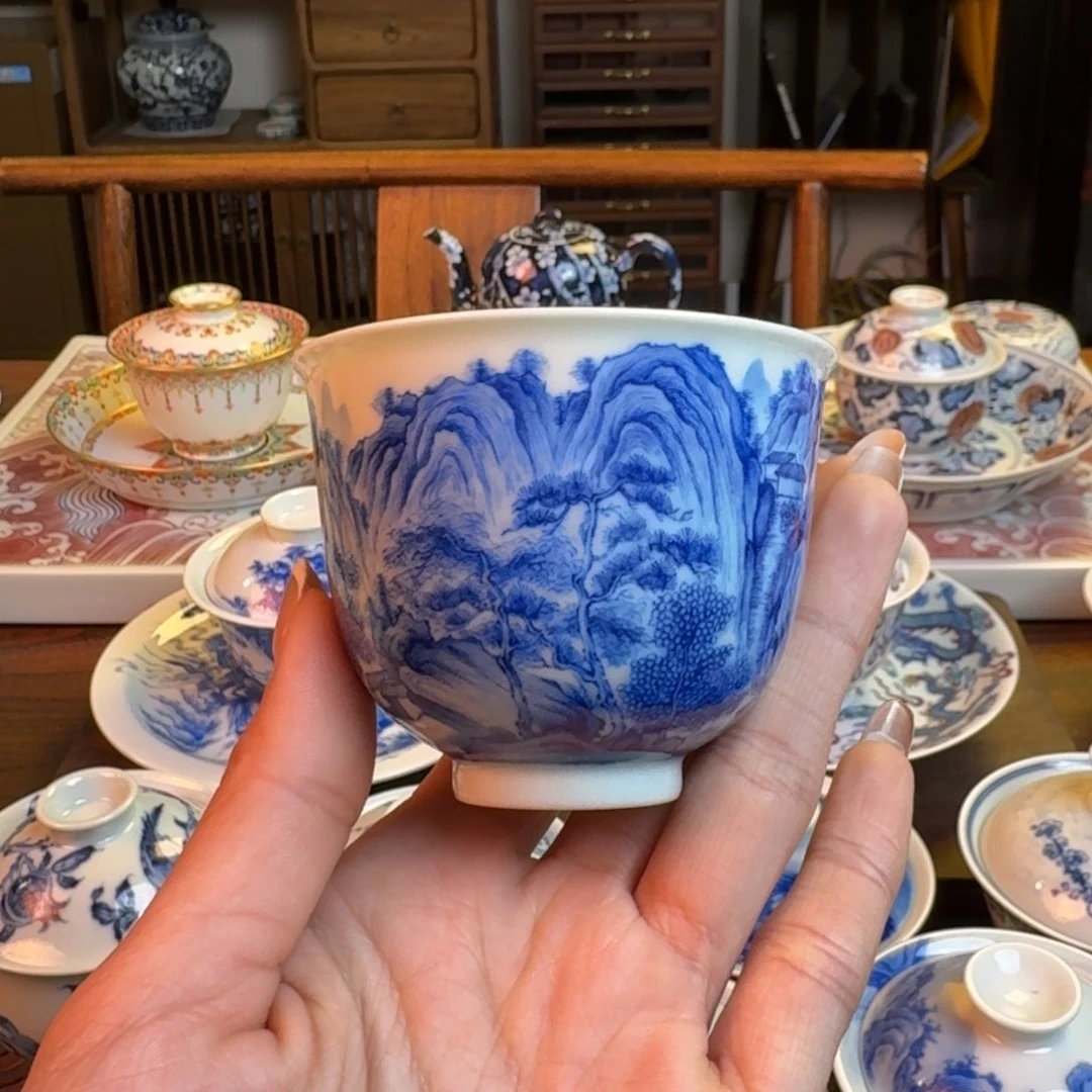 杯重工山水杯纯手绘