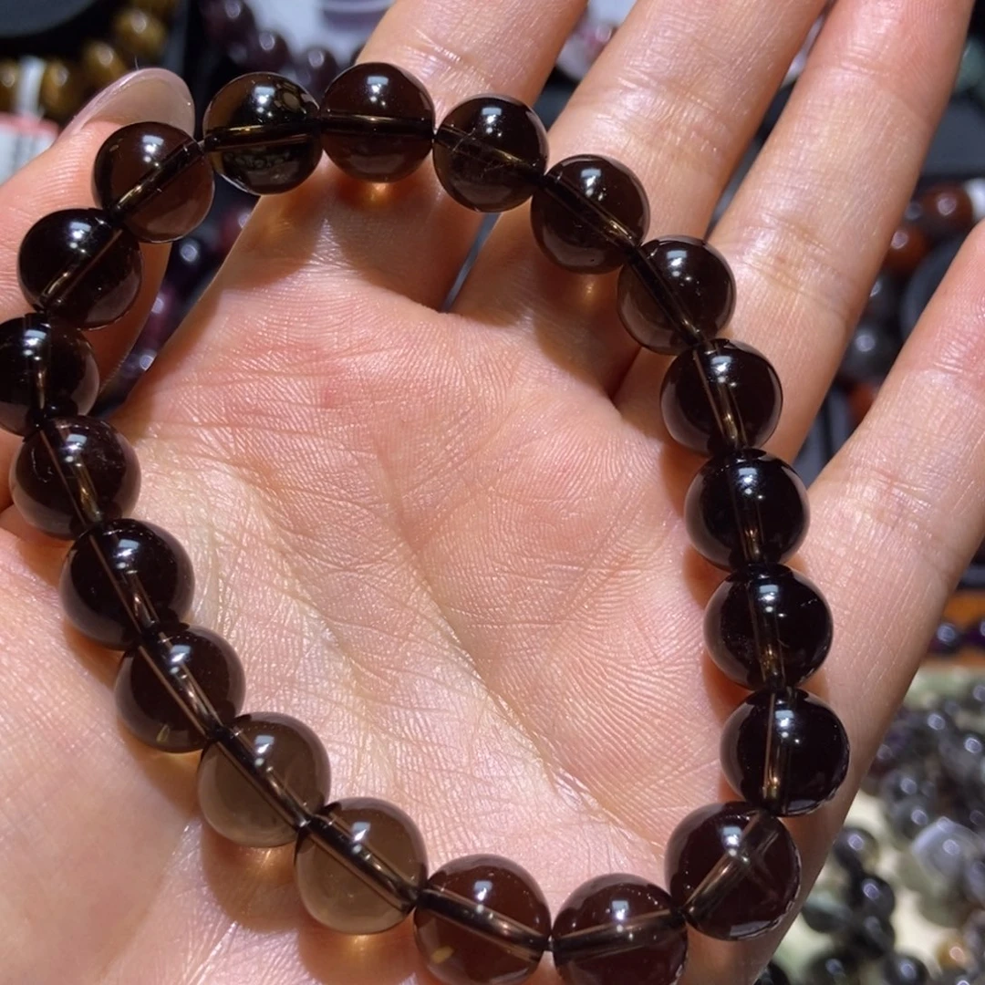 水晶手串未镶嵌10茶晶