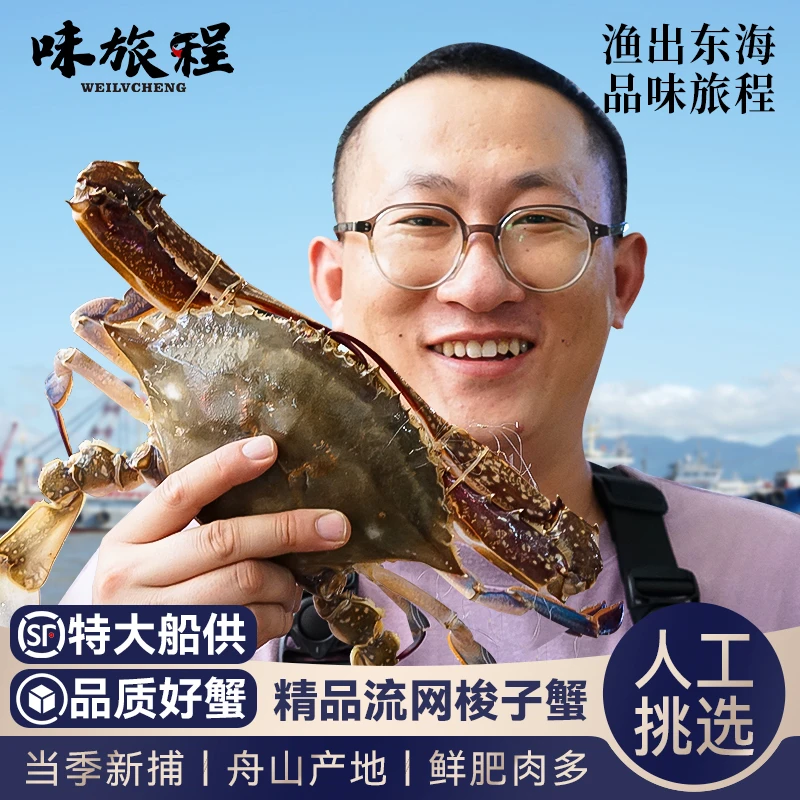 舟山梭子蟹6-8两8只特大鲜活速冻海鲜白蟹肉蟹5.6斤螃蟹【冻蟹】