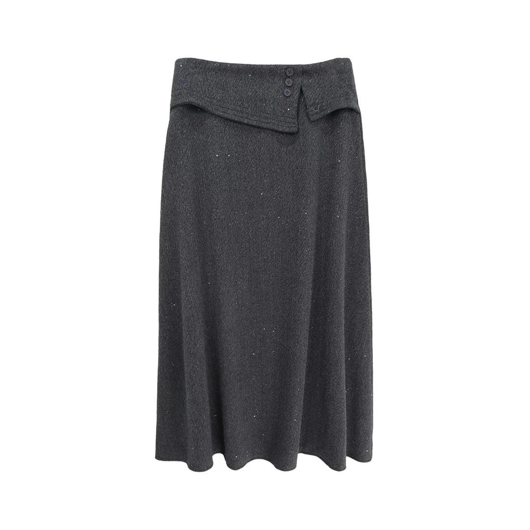 高级感亮闪设计感小众设计感显瘦半身裙K24381