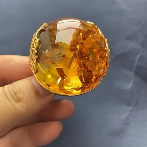 裸石琥珀未镶嵌戒指