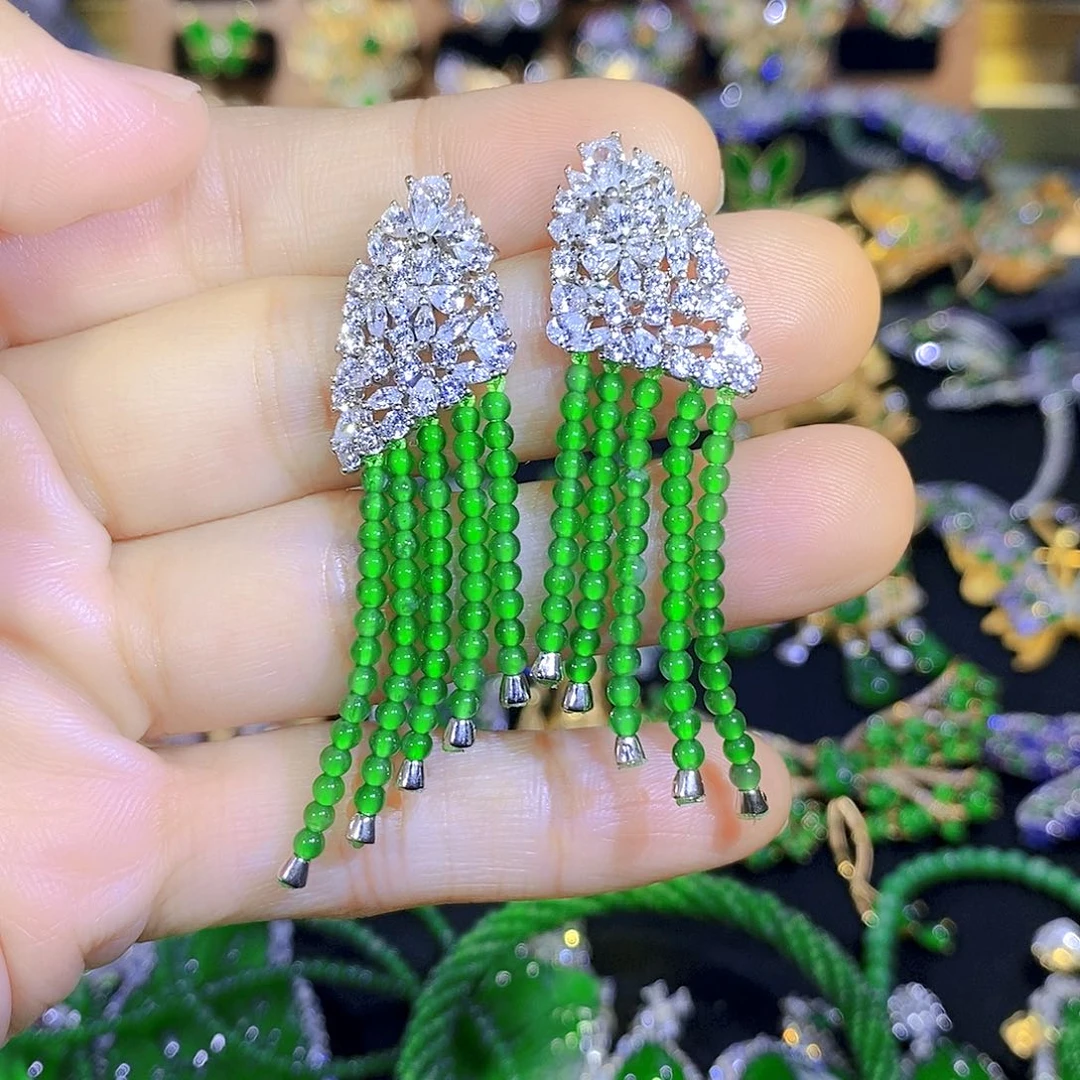 颈饰银S925镶嵌翡翠