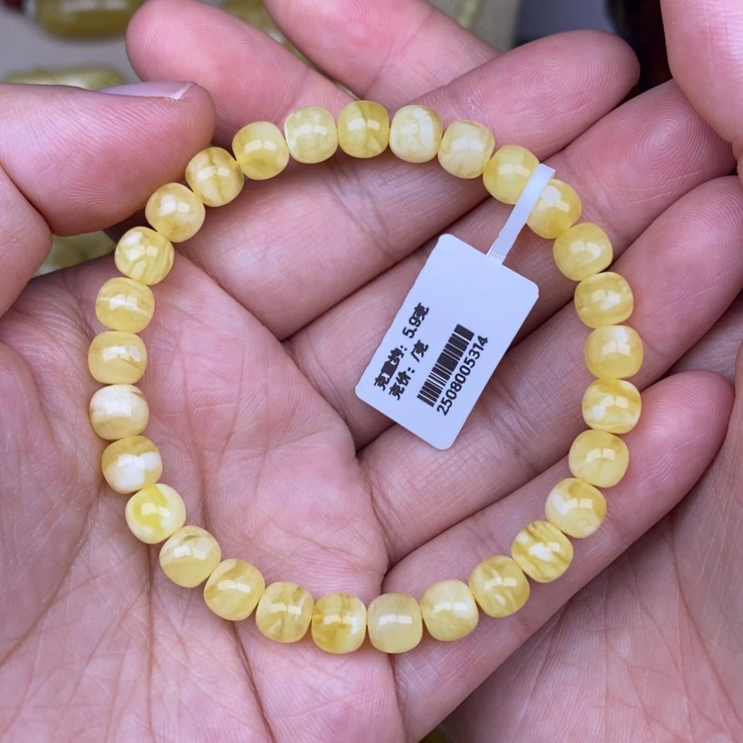 手链蜜蜡未镶嵌7精工高桩老型白花蜡虎皮纹妖花