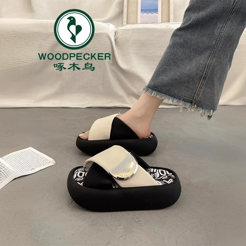 啄木鸟拖鞋凉鞋女外穿鞋子女款爆款2025新款配裙子厚底增高沙滩鞋