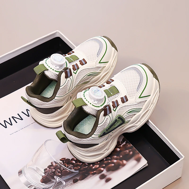 小黄鸭男童鞋运动鞋秋季新款儿童网面透气老爹男孩防滑跑步小白鞋