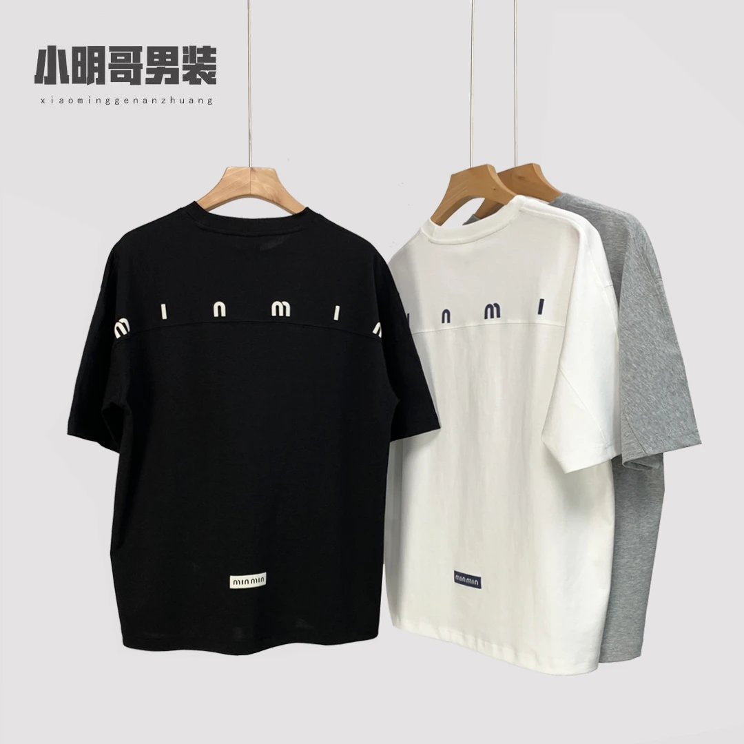 圆领T恤男士夏季宽松印花短袖休闲简约男士t恤短袖男t恤新款423