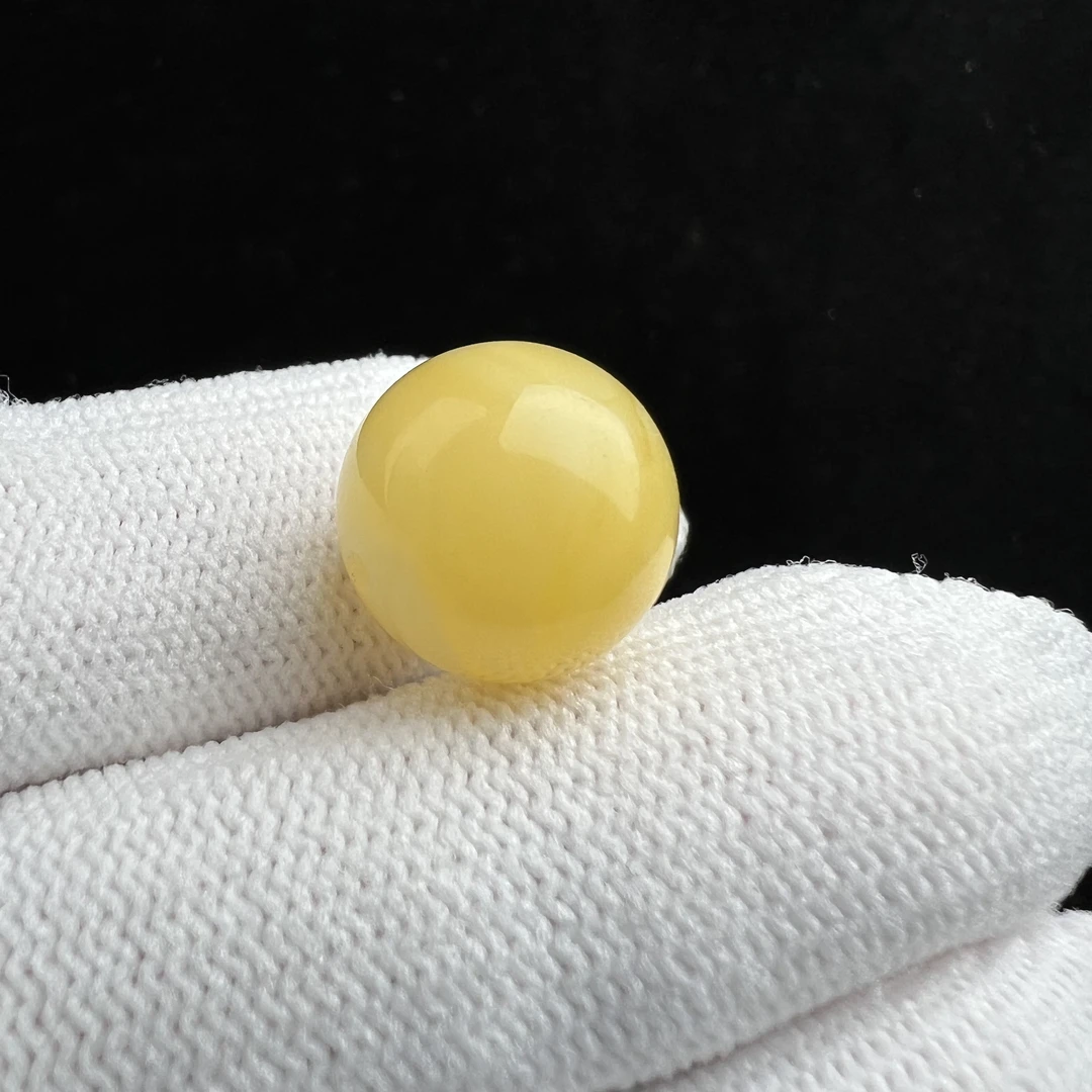 A2134天然蜜蜡圆珠13.5mm支持鉴定假一罚四