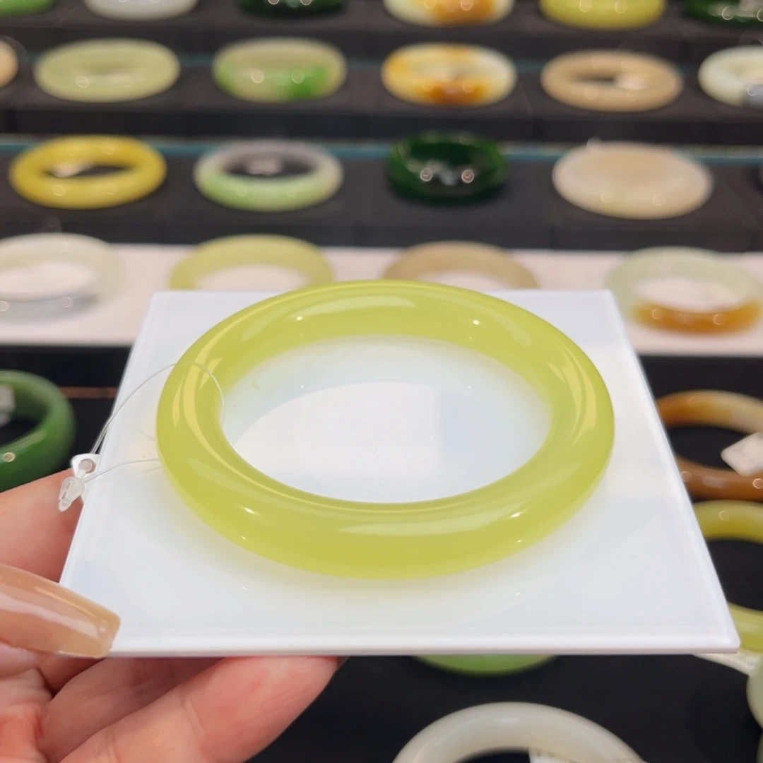 未镶嵌手镯和田玉-冰黄胖圆～超超超推荐！！