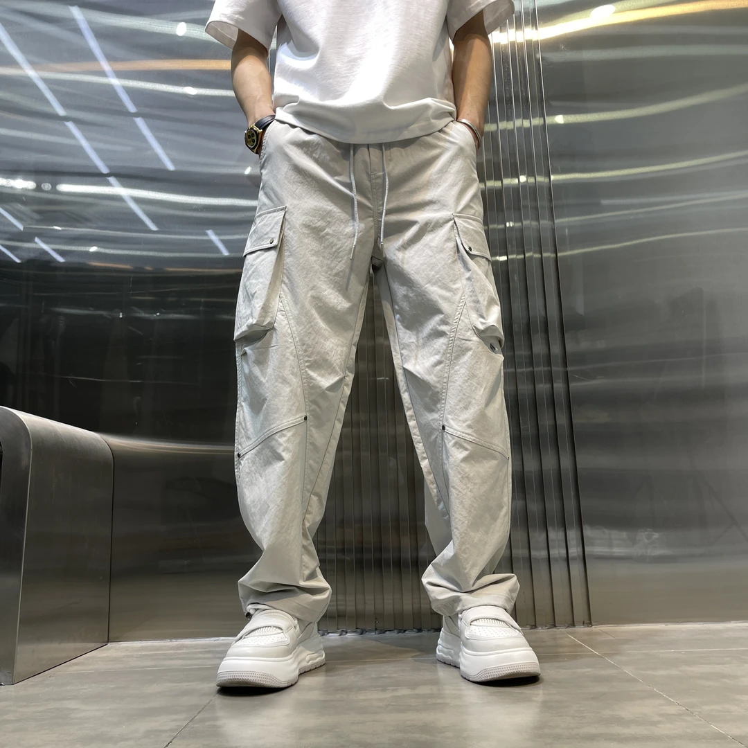 夏季新款潮流工装风直筒休闲裤男款美式宽松薄款百搭户外速干男裤