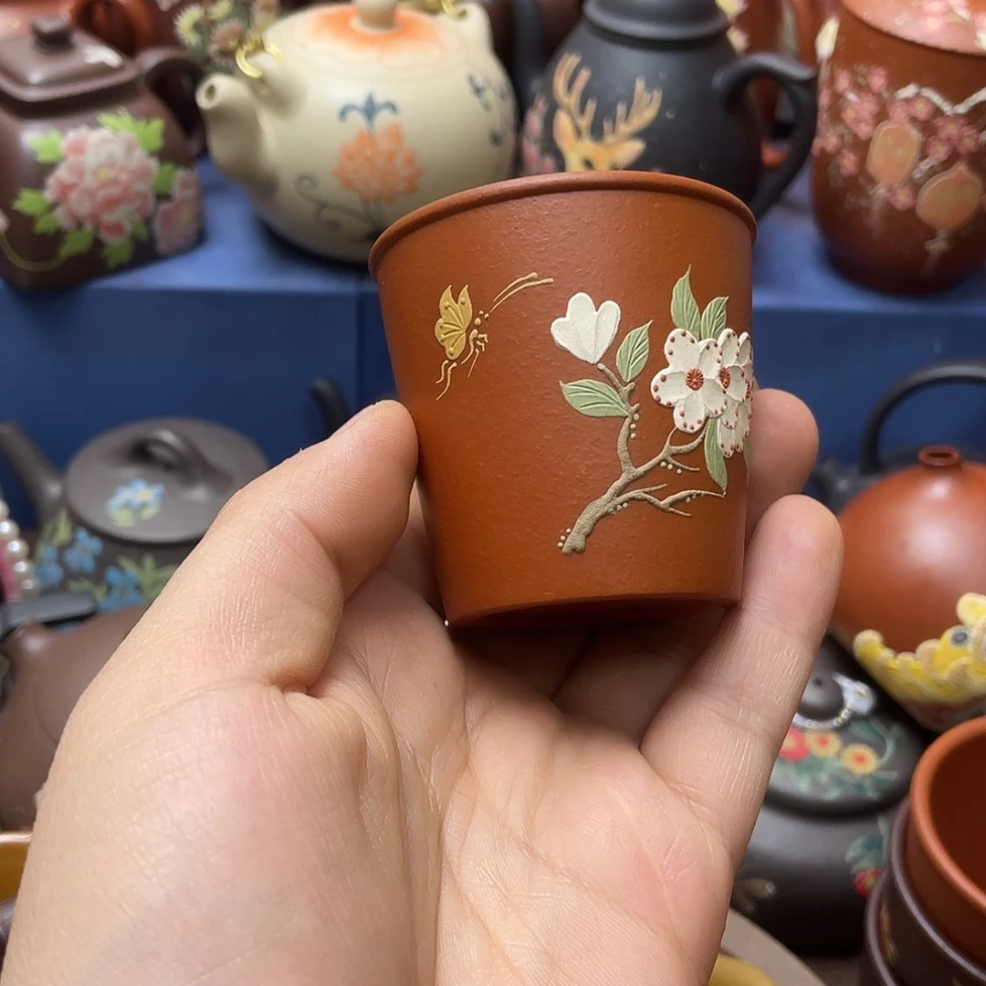 茶杯红泥紫砂主人杯80cc