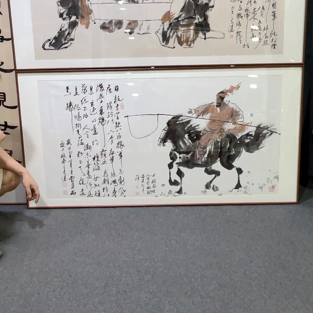 国画手绘画作品带框80/160